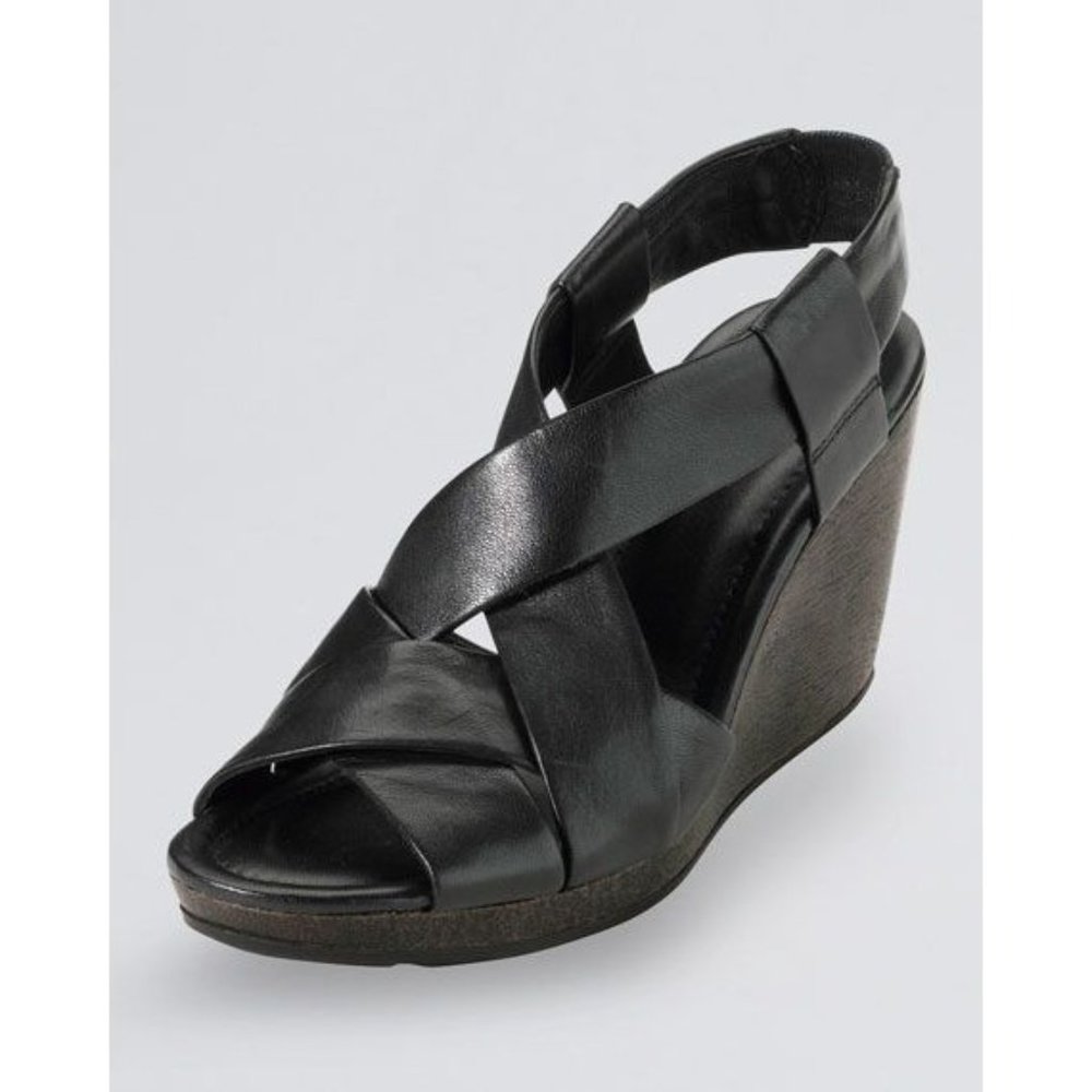 Cole Haan Nike Air Dinah Wedge Leather Sandal Size 7 1/2 - Picture 2 of 12